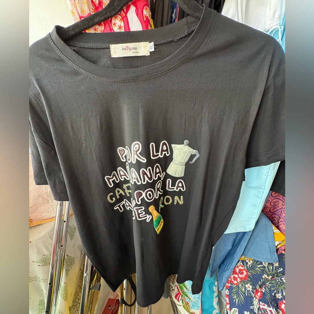 NWT Black Graphic Bad Bunny Song Short Sleeve Tee. Available Small-3XL.